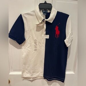NWT Boys L (14-16) Polo by Ralph Lauren red, white, blue, originally 49.50